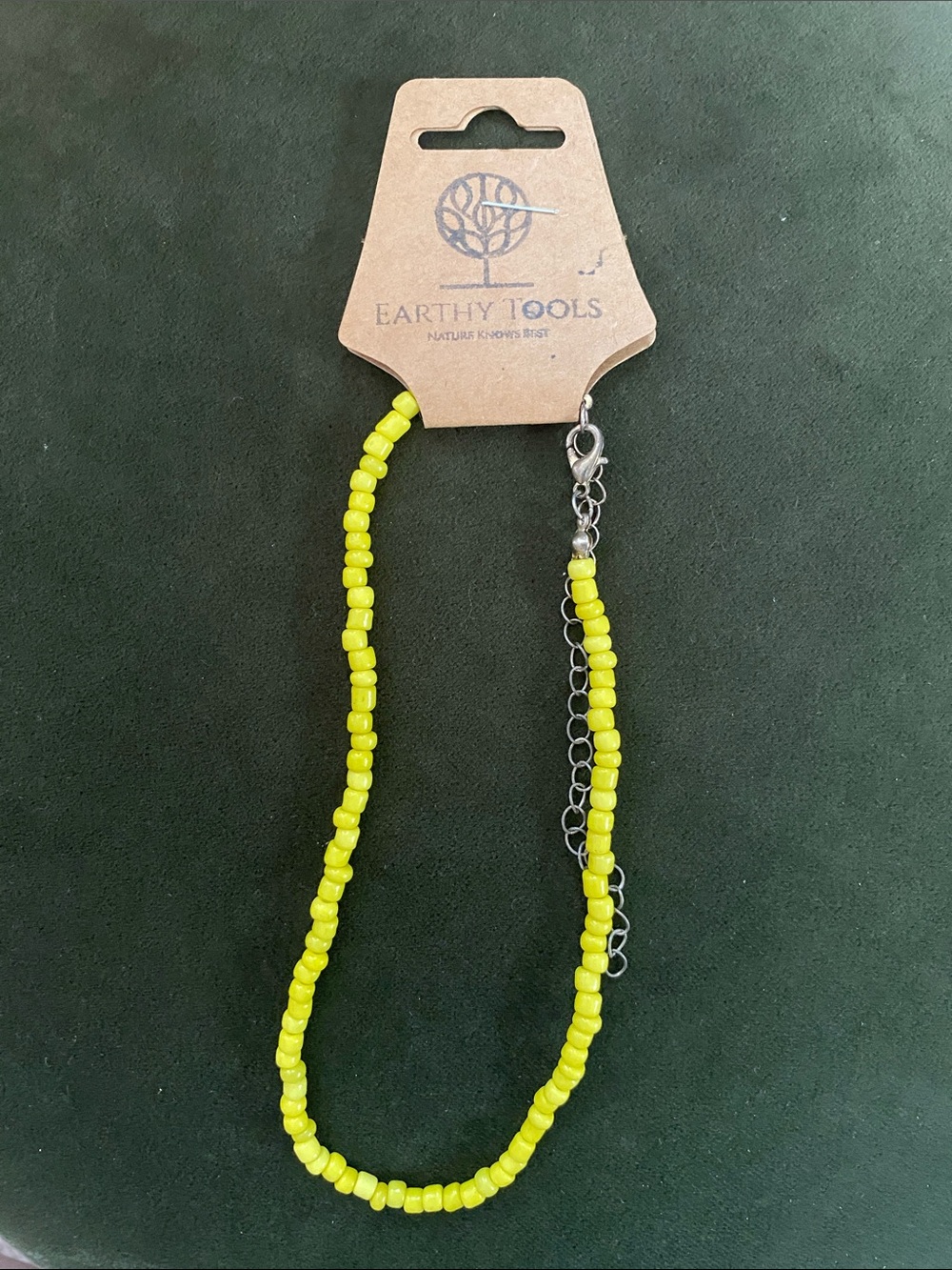 Neon Yellow Beaded Necklace